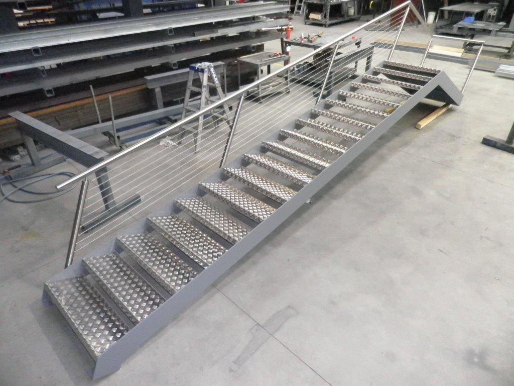 stairs with handrail stainless steel wire balustrade and handrails install, safety engineering melbourne