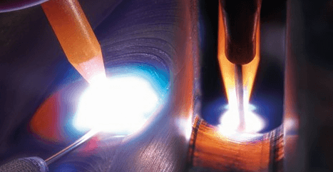 tig welding, tig welding glow, sparks, welding steel